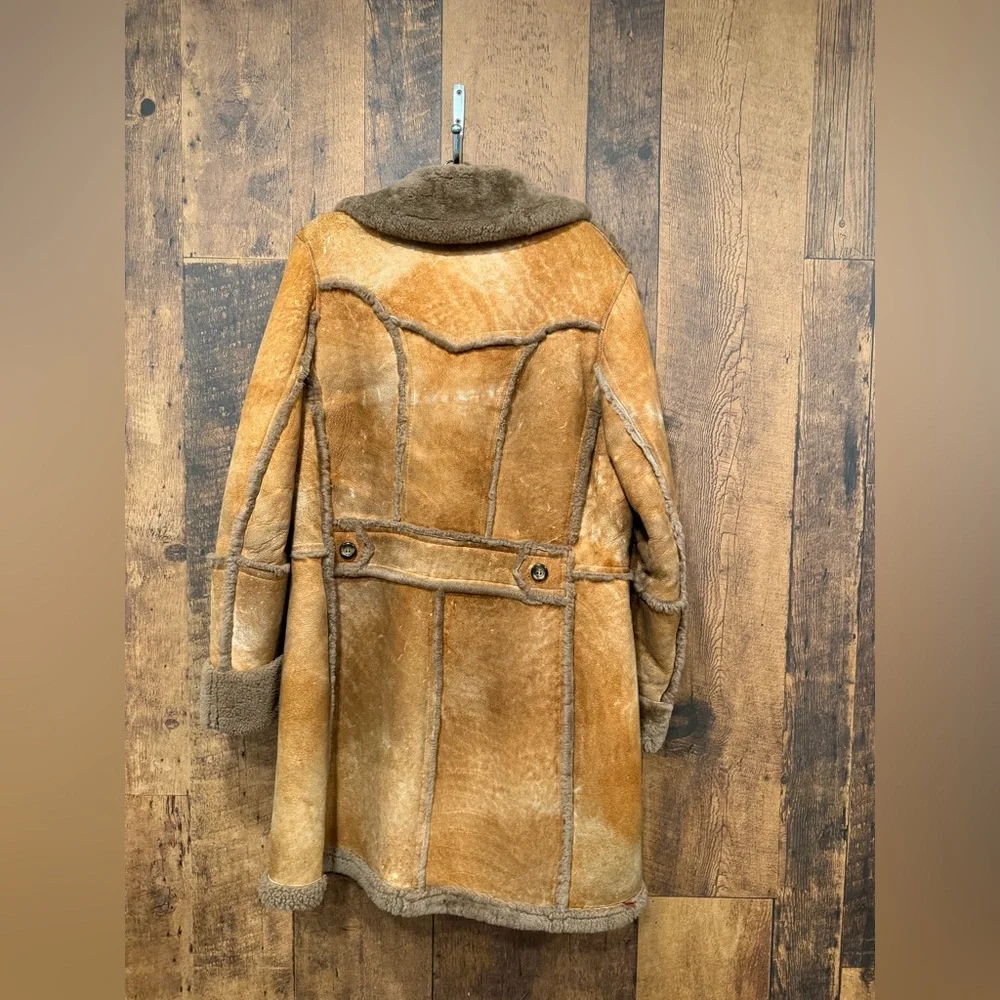 Vintage portobello sherling sheepskin jacket Marlboro man size 38 - Picture 6 of 11